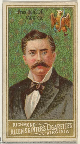 President of Mexico, from World's Sovereigns series (N34) for Allen & Ginter Cigarettes by Allen & Ginter, print, 1889