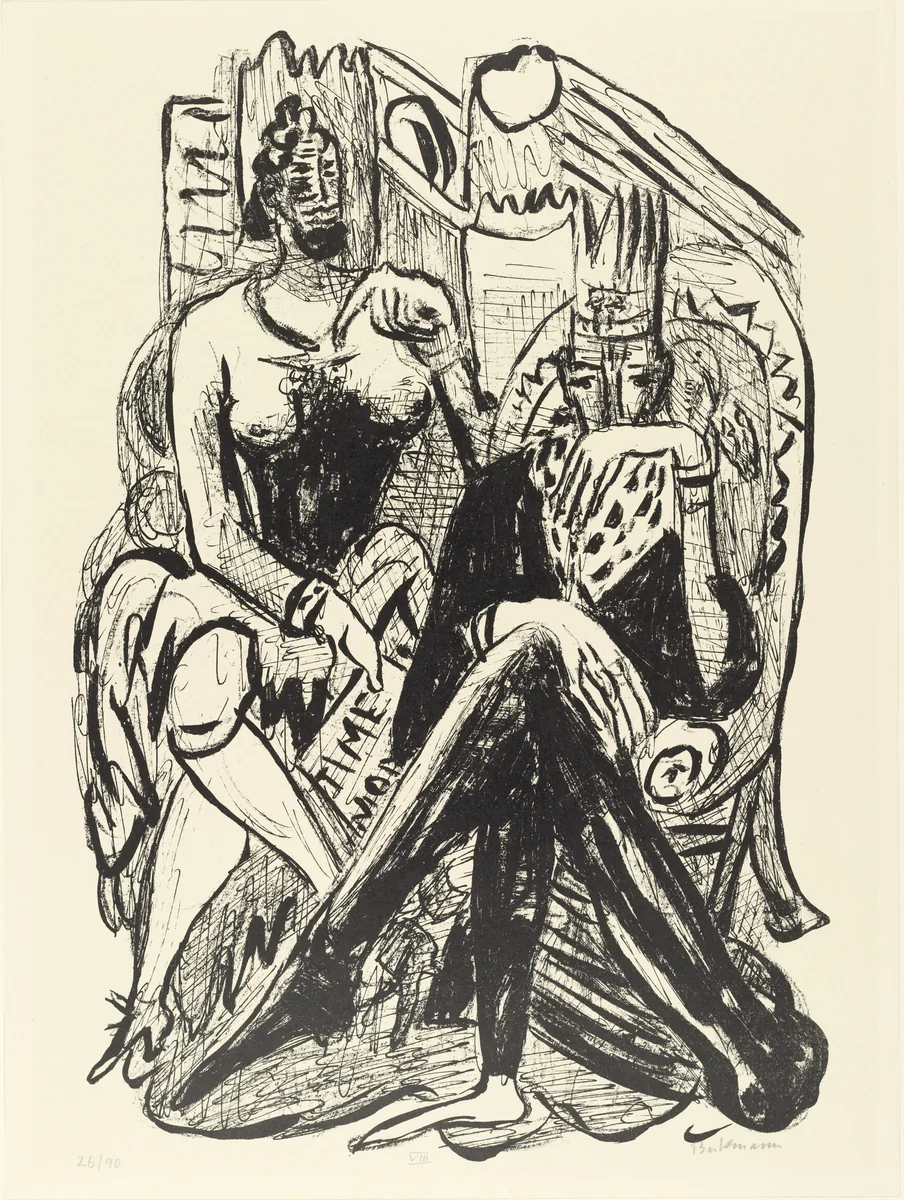 King and Demagogue (König und Demagoge) from Day and Dream by Max Beckmann, print, 1946