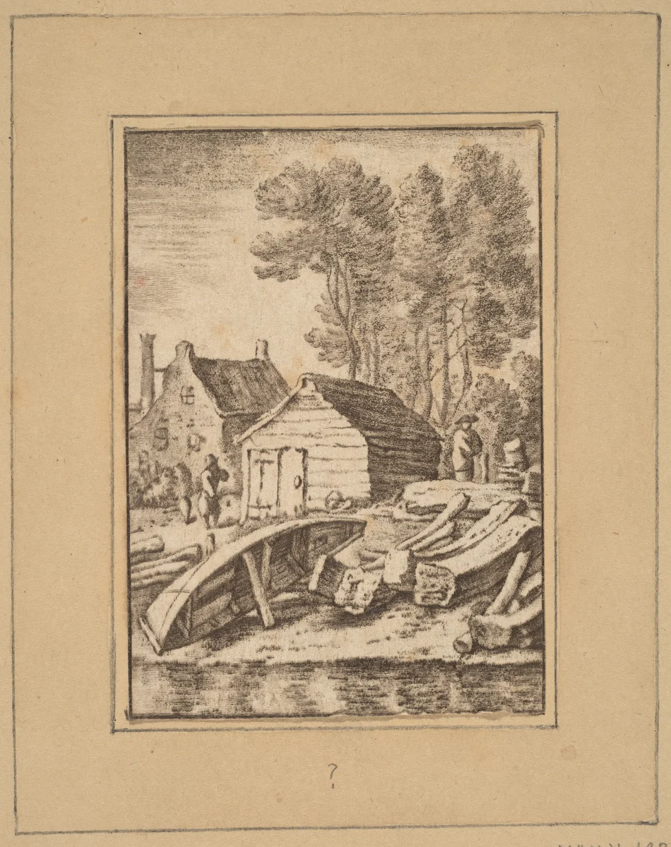 Shipyard by Cornelis Ploos van Amstel; Herman Saftleven, print, 1761-1765