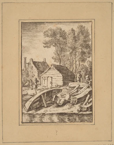 Shipyard by Cornelis Ploos van Amstel; Herman Saftleven, print, 1761-1765