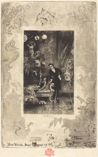 Une Variété dans l'Amour (A Change of Heart) by Félix-Hilaire Buhot, print, 1879-1880