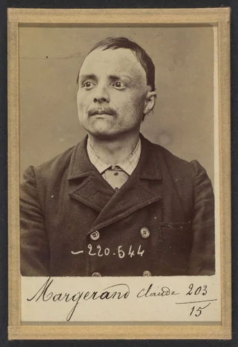 Margerand. Claude. 32 ans, né le 24/3/61 à Beaujeu (Rhône). Cordonnier. Anarchiste. 3/7/94. by Alphonse Bertillon, photograph, 1894