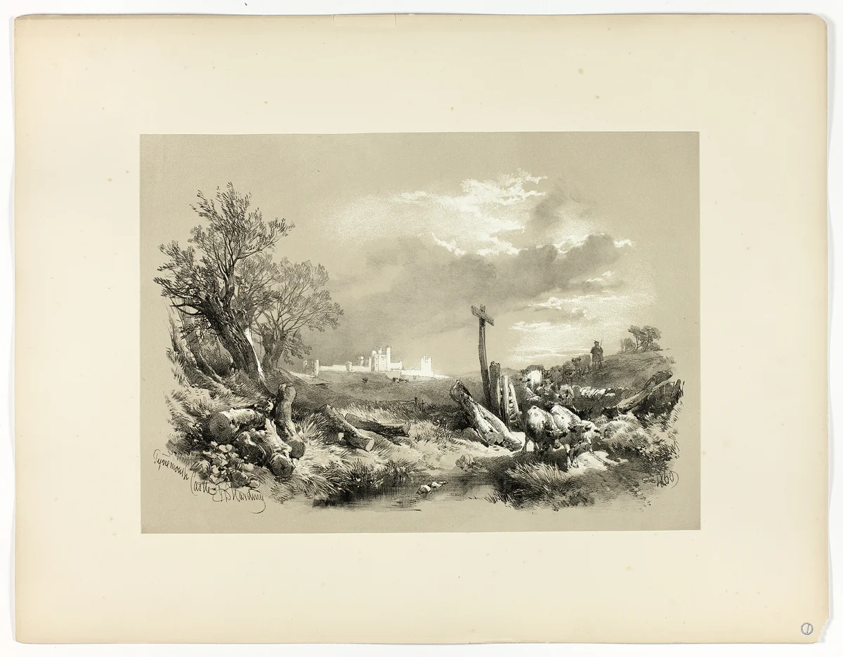 Tynemouth Castle, from Picturesque Selections by James Duffield Harding, print, 1860