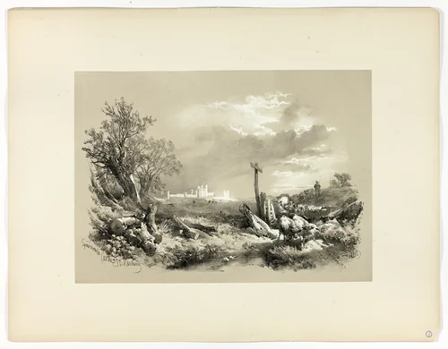 Tynemouth Castle, from Picturesque Selections by James Duffield Harding, print, 1860