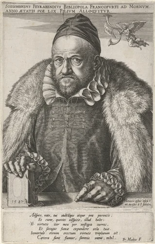 Portret van Sigismund Feyerabend by Unknown, print, 1587