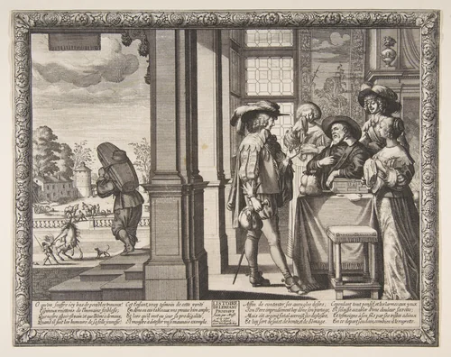 The Prodigal Son Leaves Home by Abraham Bosse, print, 1631-1641