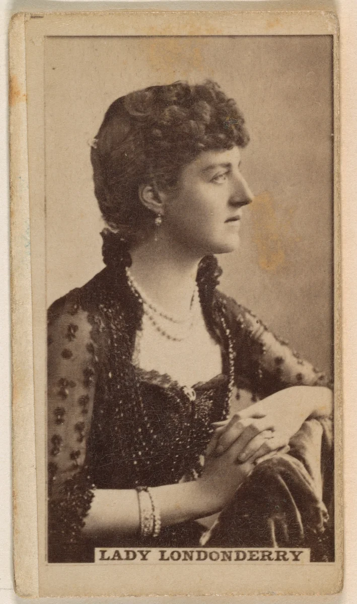 Lady Londonberry, from the Actresses series (N245) issued by Kinney Brothers to promote Sweet Caporal Cigarettes by Kinney Brothers Tobacco Company, photograph, 1890