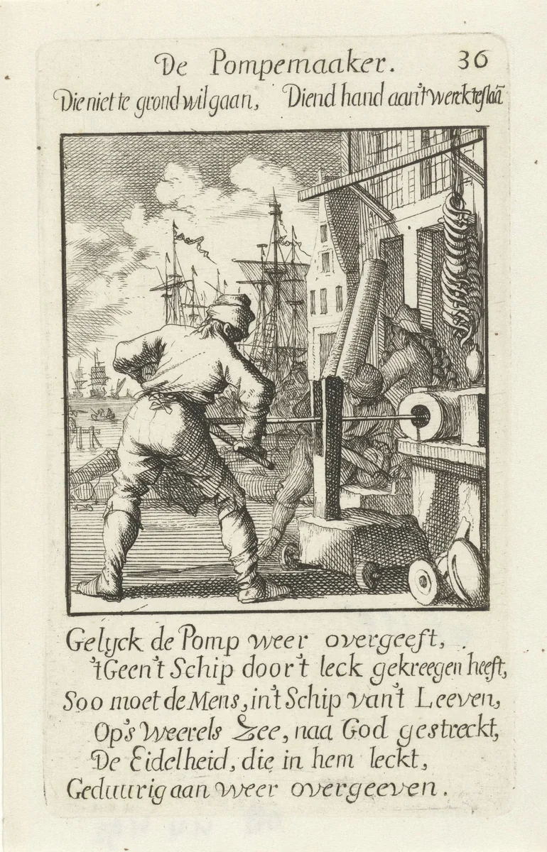 Pompenmaker by Caspar Luyken, print, 1694