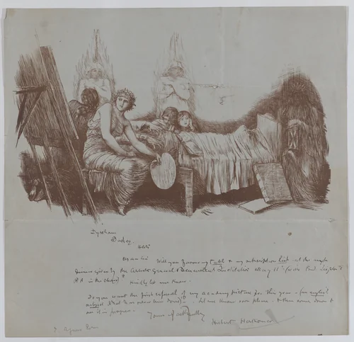 Invitation to a Benefit Dinner from Hubert von Herkomer to Thomas Agnew by Hubert von Herkomer, print, 1877-1878
