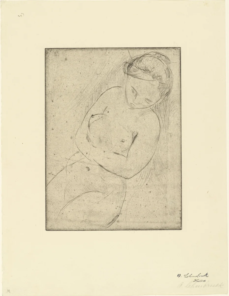 Sleeping Girl (Schlafendes Mädchen) by Wilhelm Lehmbruck, print, 1913