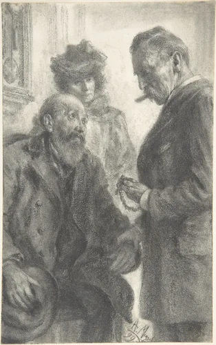 Doctor and Patient by Adolph Menzel, drawing, 1899