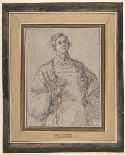 Deacon Saint (Stephen or Lawrence) by Jacopo Confortini, drawing, 1635-1655