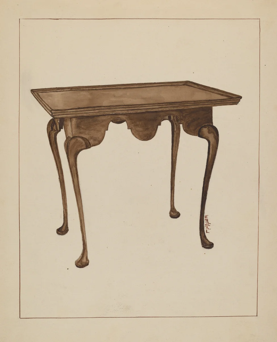 Tea Table by Florence Neal, index of american design, 1935-1942