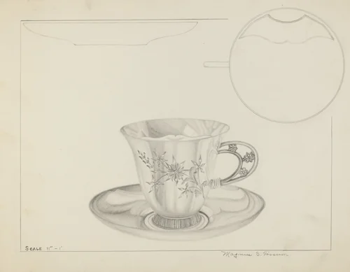 Silver Cup and Saucer by Magnus S. Fossum, index of american design, 1936