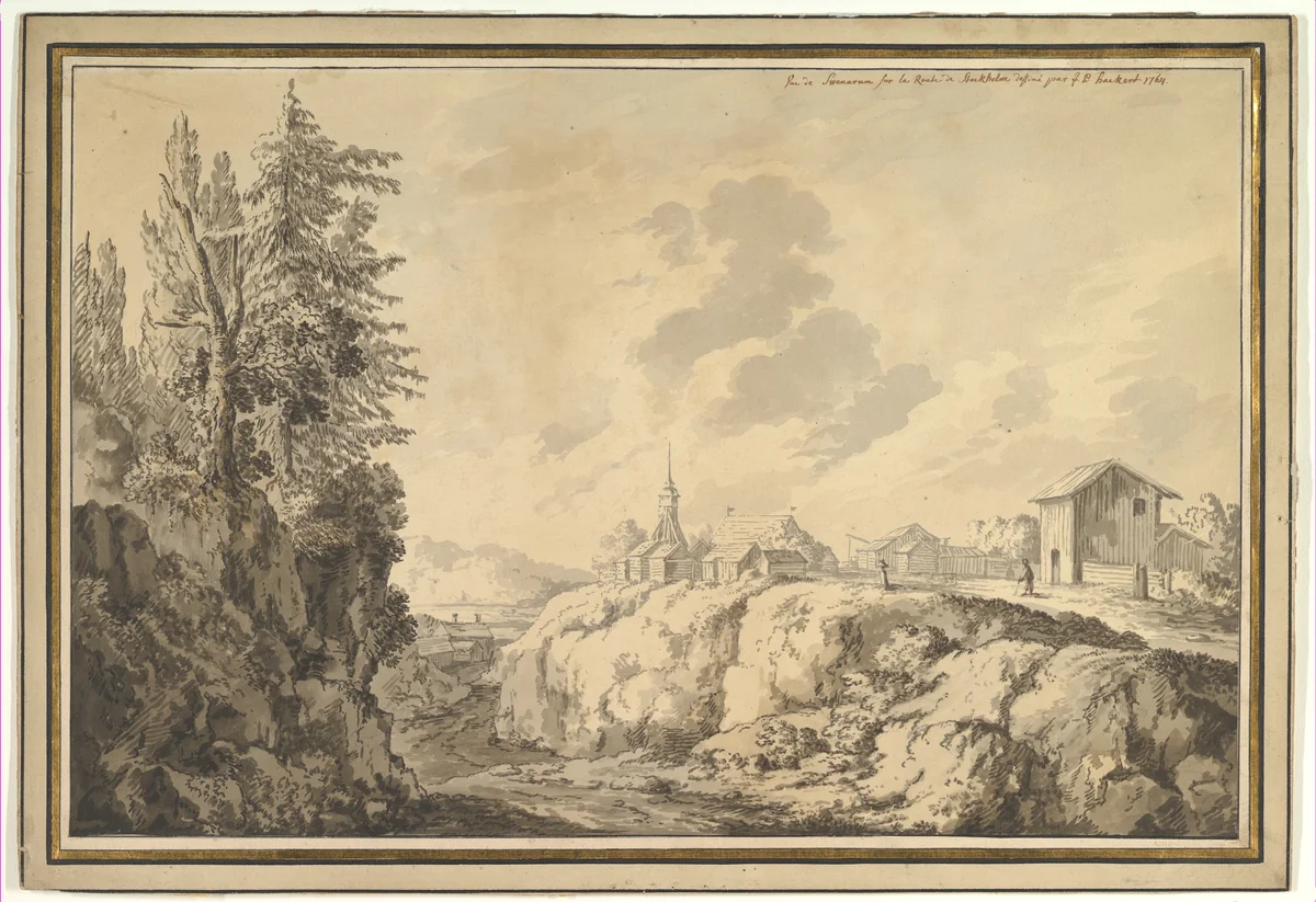 View of Svenarum in the Province of Småland, Sweden by Jacob Philipp Hackert, drawing, 1759-1769