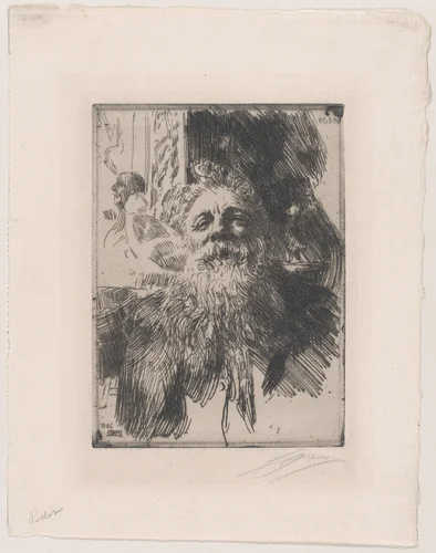 Auguste Rodin by Anders Zorn, print, 1906