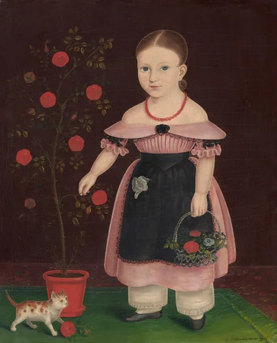 Little Girl in Lavender by John Bradley, painting, 1840