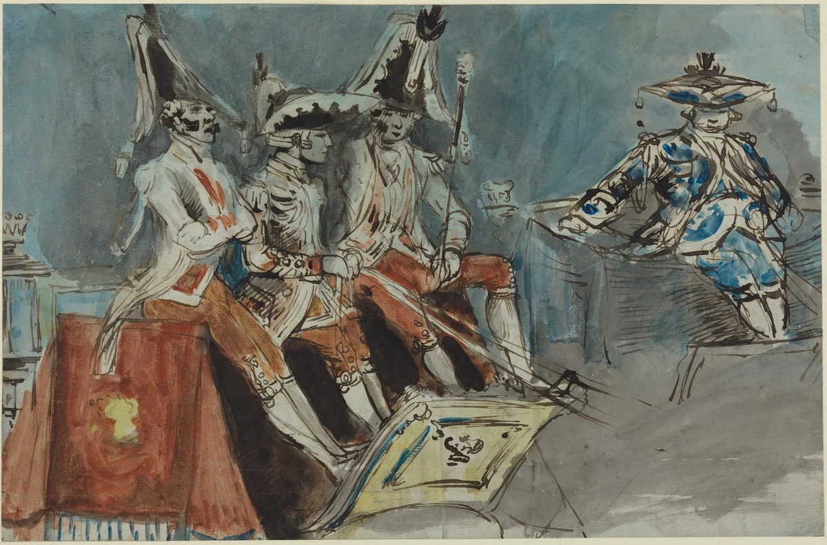 Coachmen by Constantin Guys, drawing, 1805-1892