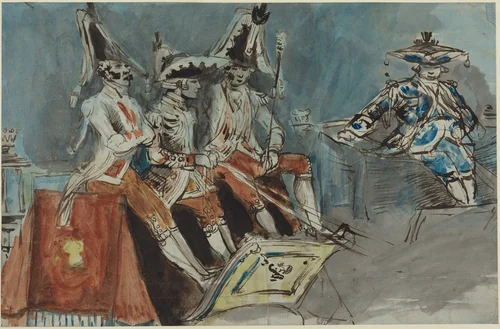 Coachmen by Constantin Guys, drawing, 1805-1892