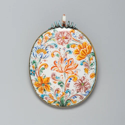 Portrait Miniature with Enameled Frame by Dutch, French, or English, metalwork, 1625-1675