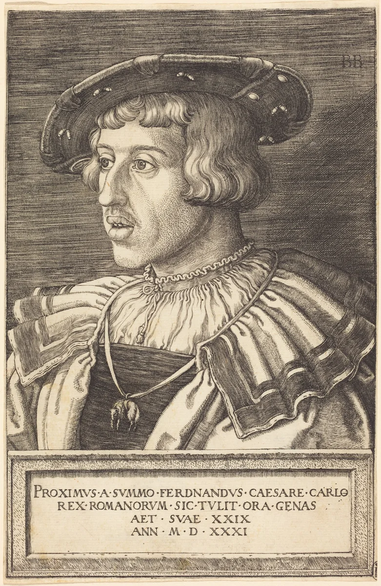 King Ferdinand I by Barthel Beham, print, 1531