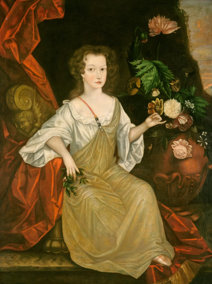 Young Woman with a Butterfly by American 18th Century, painting, 1710