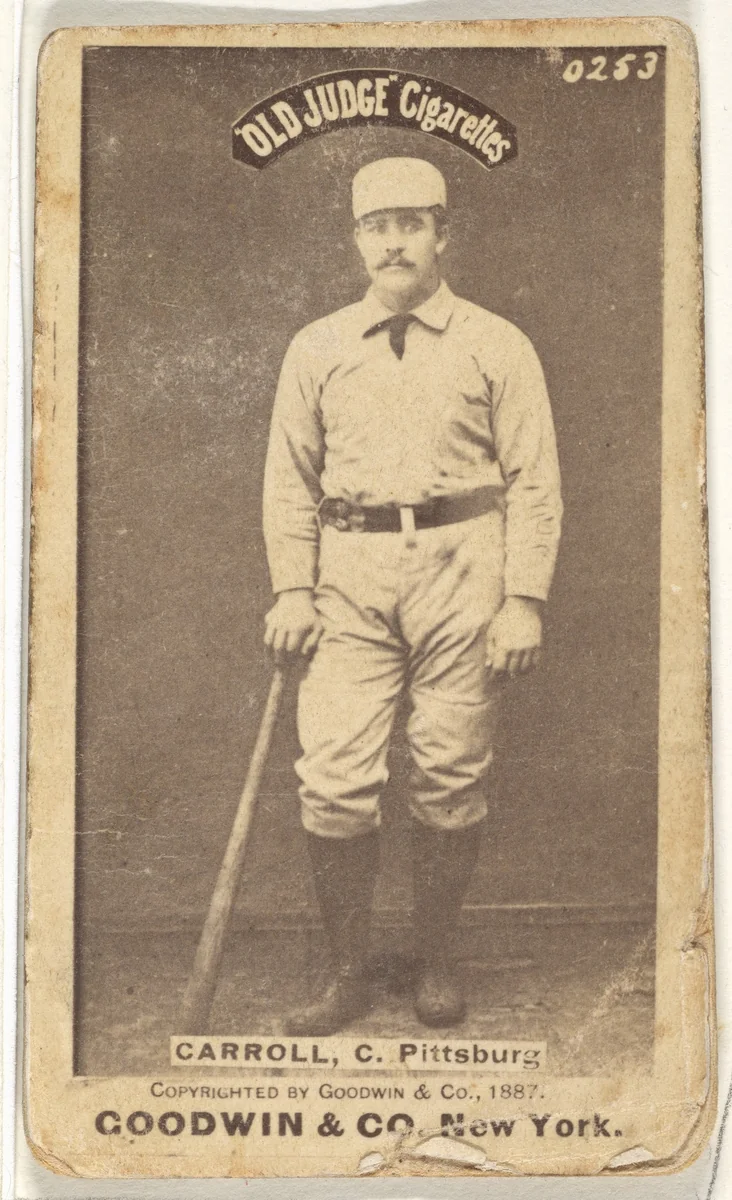 Frederick Herbert "Fred" Carroll, Catcher, Pittsburgh, from the Old Judge series (N172) for Old Judge Cigarettes by Goodwin & Company, photograph, 1887