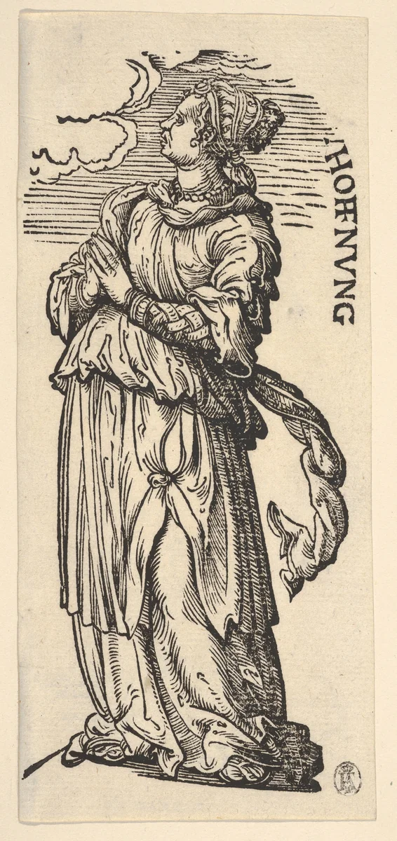 Hope (Hoffnung), from "The Seven Virtues" by Hans Burgkmair, print, 1498-1531