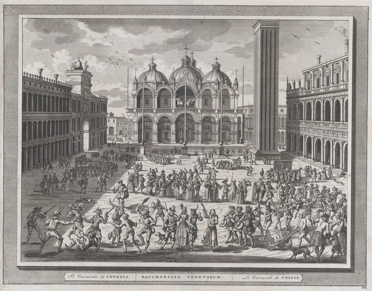 The Carnival of Venice, from "Thesaurus Antiquitatum et Historiarum Italiae", vol. IX by Pieter van der Aa, print, 1722