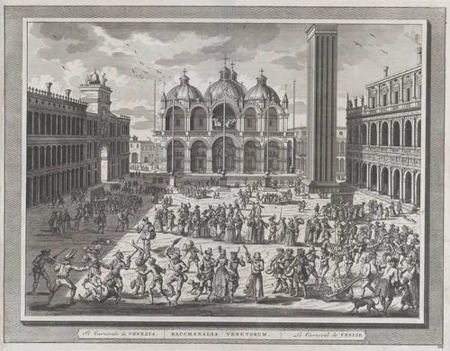 The Carnival of Venice, from "Thesaurus Antiquitatum et Historiarum Italiae", vol. IX by Pieter van der Aa, print, 1722