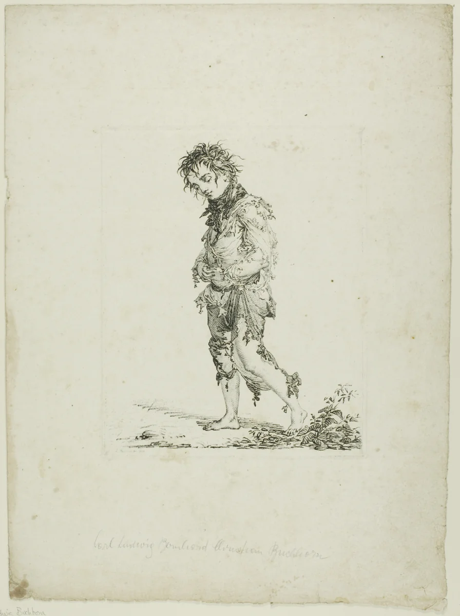Begger by Carl Ludwig Buchhorn, print, 1804