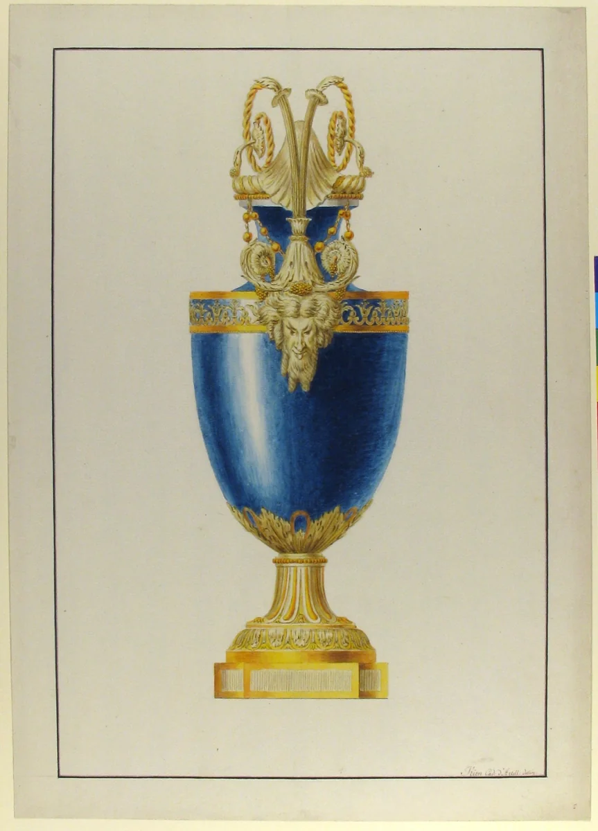 Design for a Gilt Bronze Urn by George Heinrich von Kirn, drawing, 1765-1795