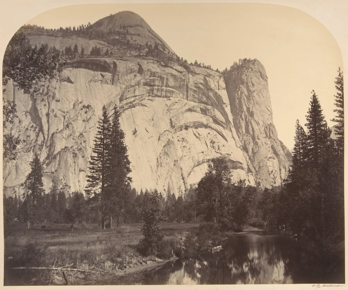 North Dome on left - Royal Arches - Washington Column by Carleton E. Watkins, photograph, 1861