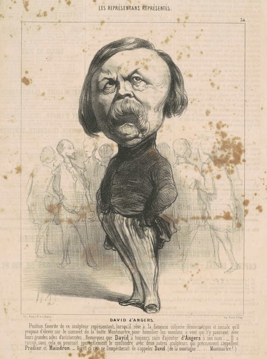 P.J. David D'Angers by Honoré Daumier, print, 1849