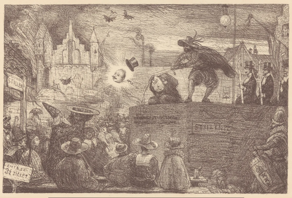 De laatste klucht in Oud-Hollandt by Marius Bauer, print, 1895