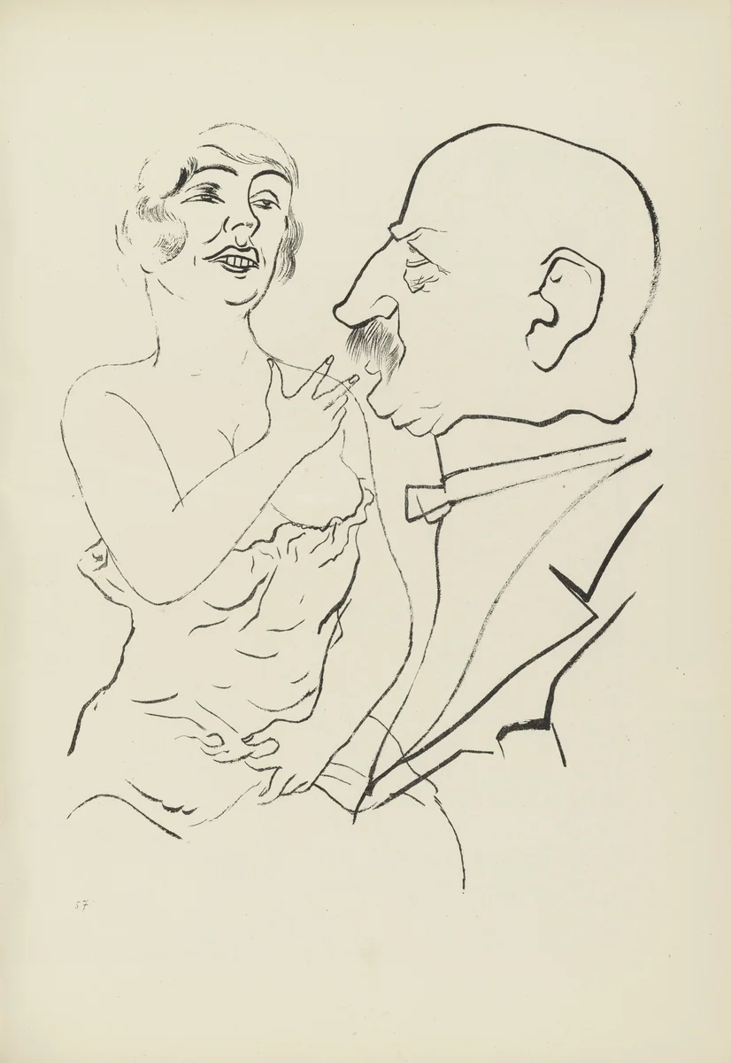 Ungleiches Paar (plate, folio 70) from Ecce Homo by George Grosz, illustrated book, 1922
