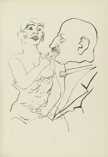 Ungleiches Paar (plate, folio 70) from Ecce Homo by George Grosz, illustrated book, 1922