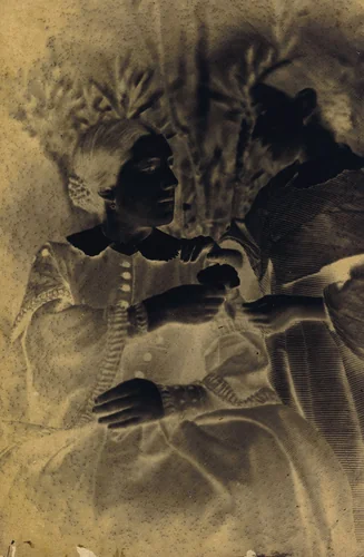 Portrait of Woman and Child by Jean-Baptiste Frénet, photograph, 1855