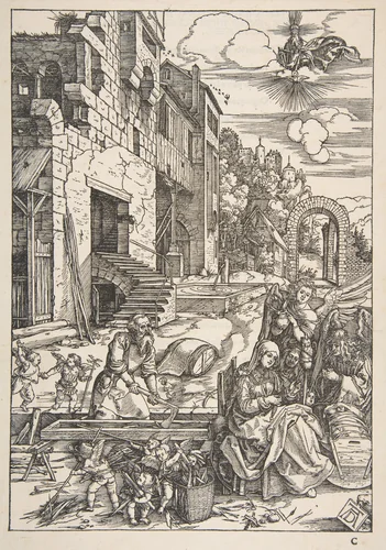 The Sojourn of The Holy Family in Egypt, from "The Life of the Virgin" by Albrecht Dürer, print, 1511