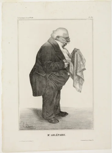 Mr. Arlépaire.., plate 280 from Célébrités de la Caricature by Honoré-Victorin Daumier, print, 1833