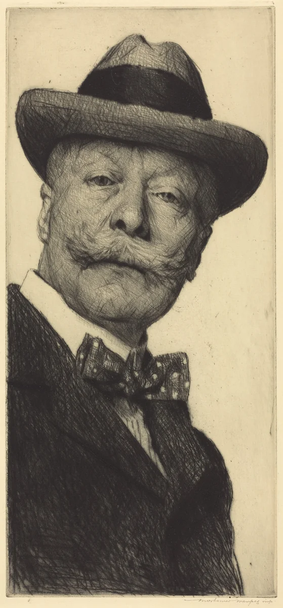 Self-Portrait by Mortimer Menpes, print, 1916-1917
