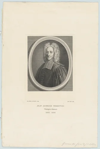Portrait of Jean Alphonse Turrettini by Jean Michel Liotard, print, 1710-1796
