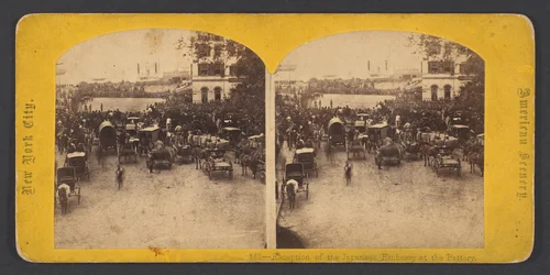Reception of the Japanese Embassy at the Battery by George Stacy, photograph, 1860
