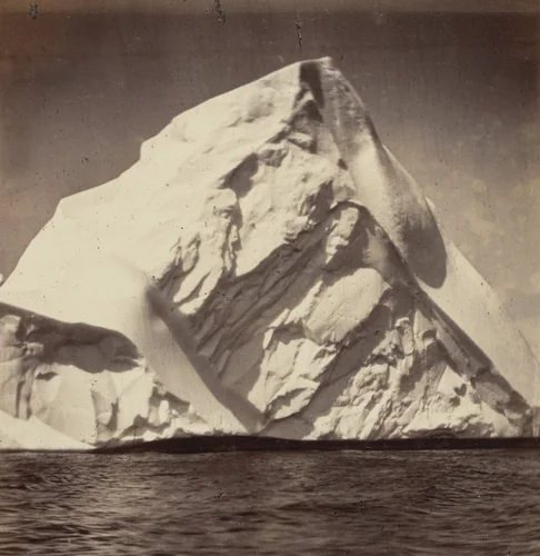 "Iceberg grounded near the land" by George P. Critcherson, John L. Dunmore, William Bradford, photograph, 1869