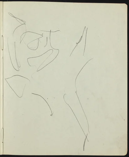 Dancers and Performers (Page from a Sketchbook) by Ernst Ludwig Kirchner, drawing, 1911