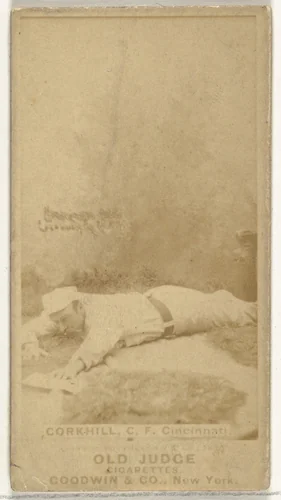 John Stewart "Pop" Corkhill, Center Field, Cincinnati, from the Old Judge series (N172) for Old Judge Cigarettes by Goodwin & Company, photograph, 1887-1890