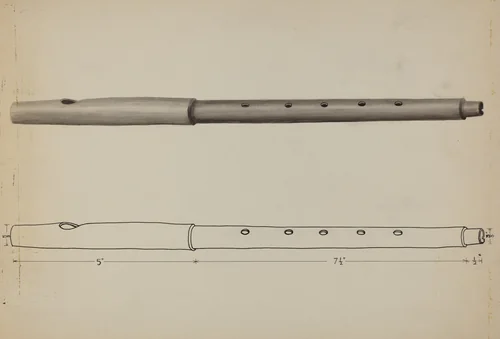 Wooden Fife by Edward L. Loper, index of american design, 1936