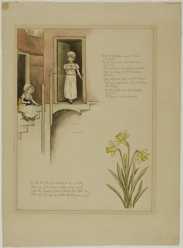 Study for From Wonder World, from Marigold Garden by Kate Greenaway, painting, 1885