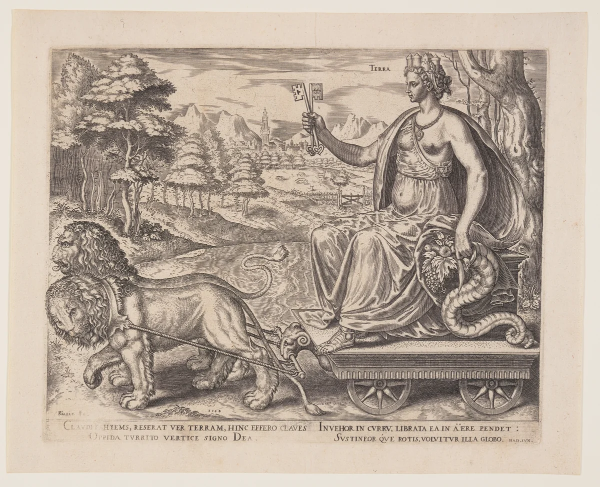 Earth, from The Four Elements by Philip Galle, print, 1564