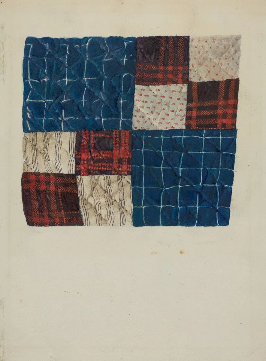 Quilt Square by Baye M. Yancey, index of american design, 1935-1942